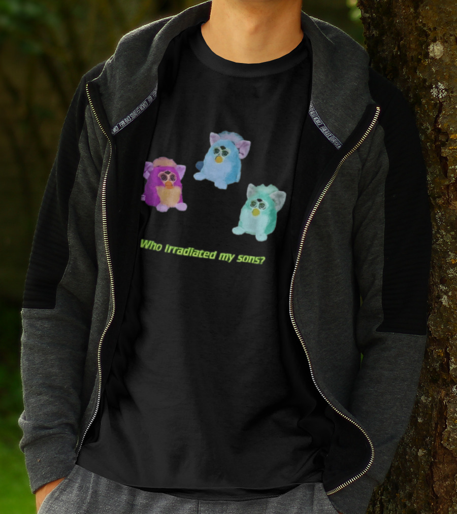 Who Irradiated My Sons Three Glowing Furby Toys Dark Neon T-Shirt