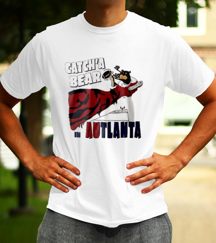 Catch A Bear Auburn Tigers Autlanta Football Cartoon T-Shirt