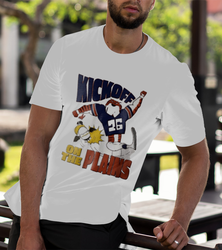 Kickoff On The Plains Auburn Tigers Southern Miss Cartoon Kicking Eagle T-Shirt