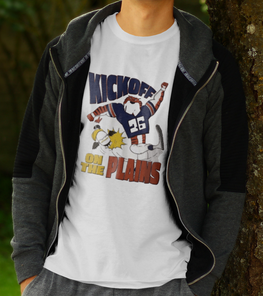 Kickoff On The Plains Auburn Tigers Southern Miss Cartoon Kicking Eagle T-Shirt