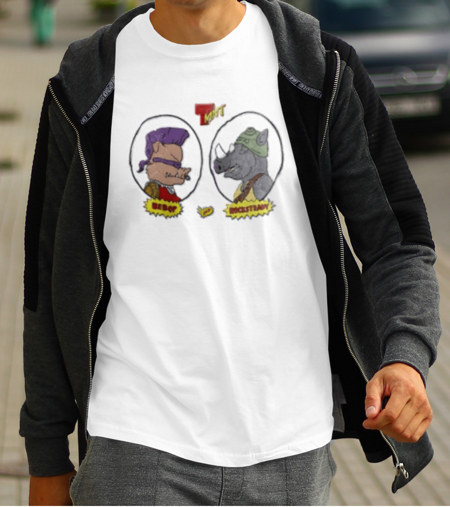 Bebop Rocksteady TMNT Vintage Cartoon Characters T-Shirt
