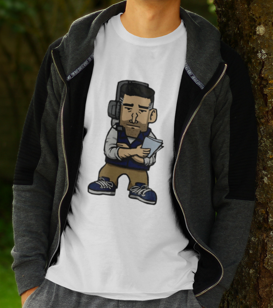 Bill Belichick Headset New England Patriots Coach Caricature T-Shirt