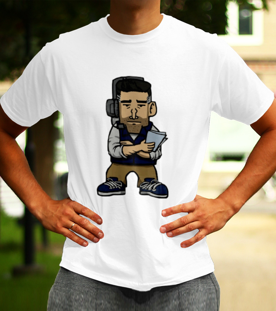 Bill Belichick Headset New England Patriots Coach Caricature T-Shirt