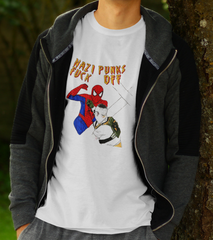 Nazi Punks Fuck Off Spider Man Punching T-Shirt