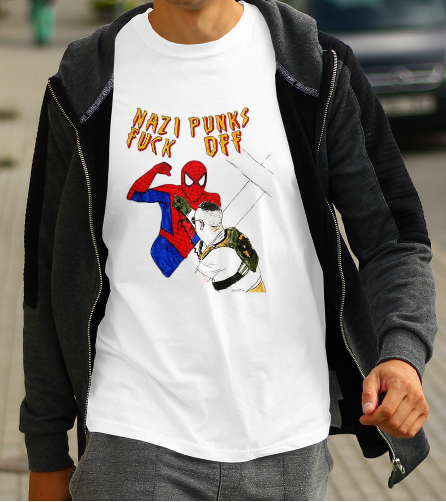 Nazi Punks Fuck Off Spider Man Punching T-Shirt