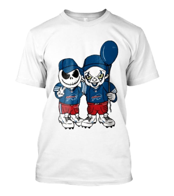 Buffalo Bills Skeleton Clown Duo With Balloon NFL Team Spirit T-Shirt