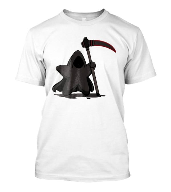 Cartoon Star Grim Reaper Cloak Red Lightsaber Scythe T-Shirt