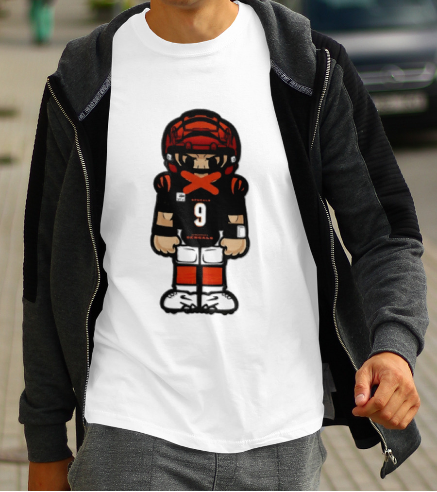 Joe Burrow Cincinnati Bengals 9 Chibi Football 2026 T-Shirt
