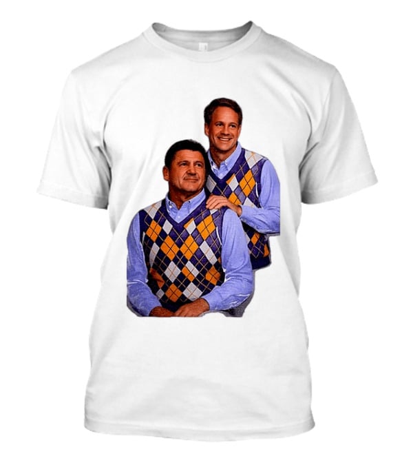 LSU Tigers Ed Orgeron Vs Kim Mulkey Argyle Sweater Coaches T-Shirt