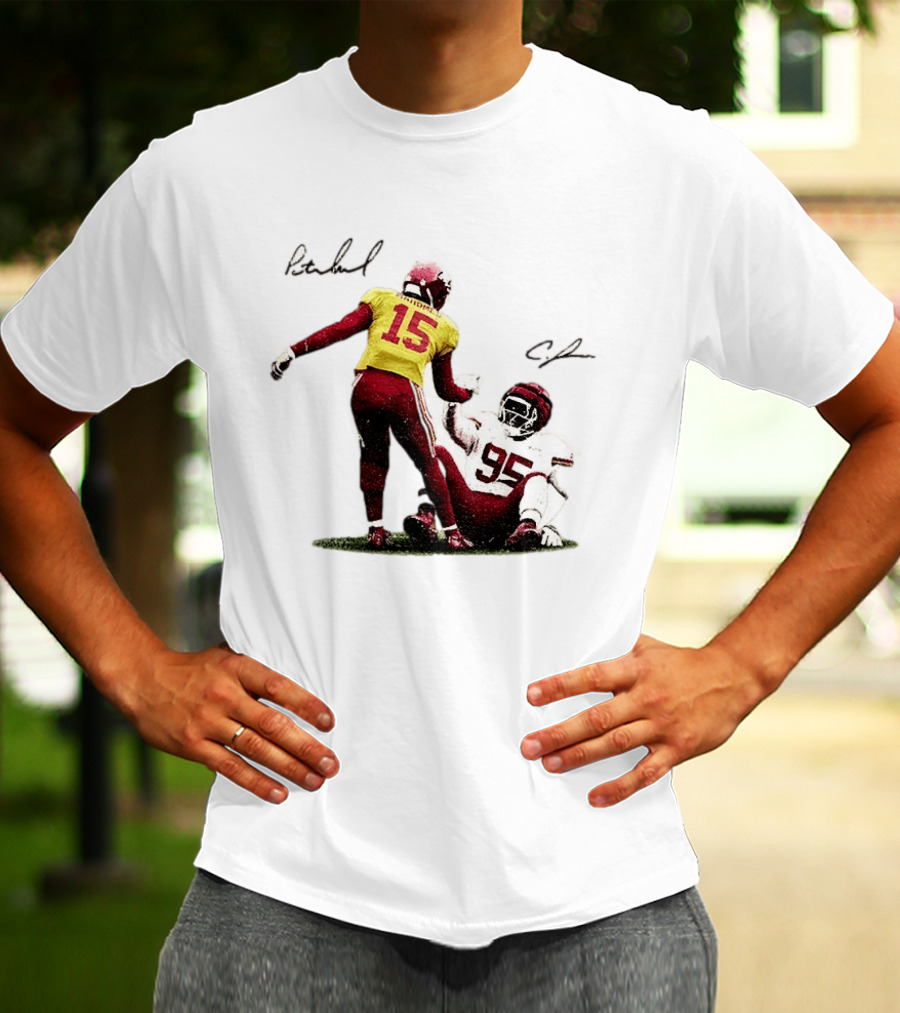 Kansas City Chiefs Mahomes 15 Jones 95 Football Player Signatures T-Shirt