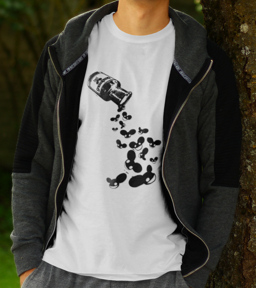 Deadmau5 Tipped Glass Medicine Bottle Mouse Head Spill T-Shirt
