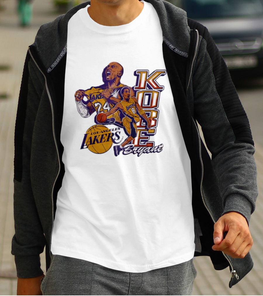 Kobe Bryant Los Angeles Lakers Basketball Scream Dynamic 24 And 8 Lakers T-Shirt