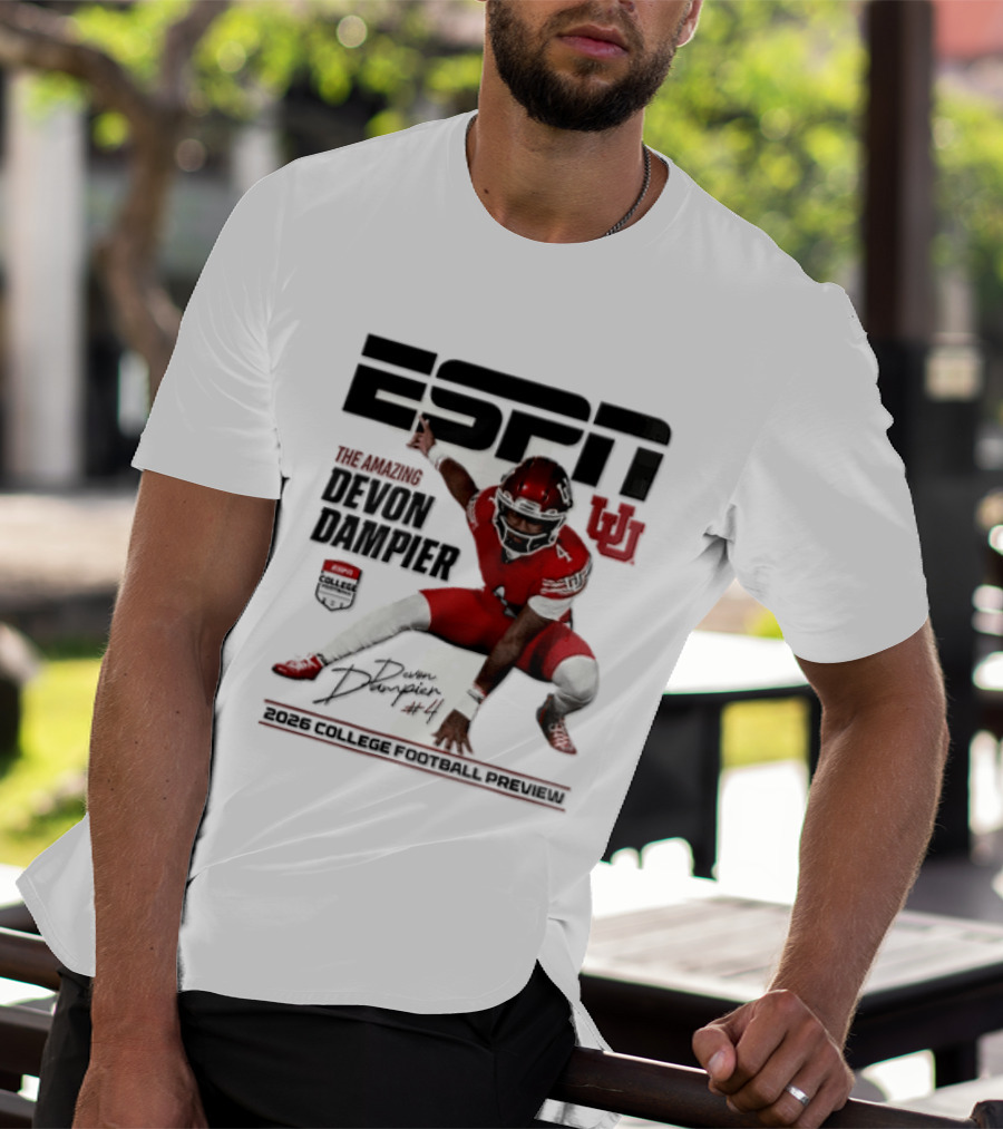 ESPN College Football 2026 Preview Devon Dampier Utah Utes T-Shirt