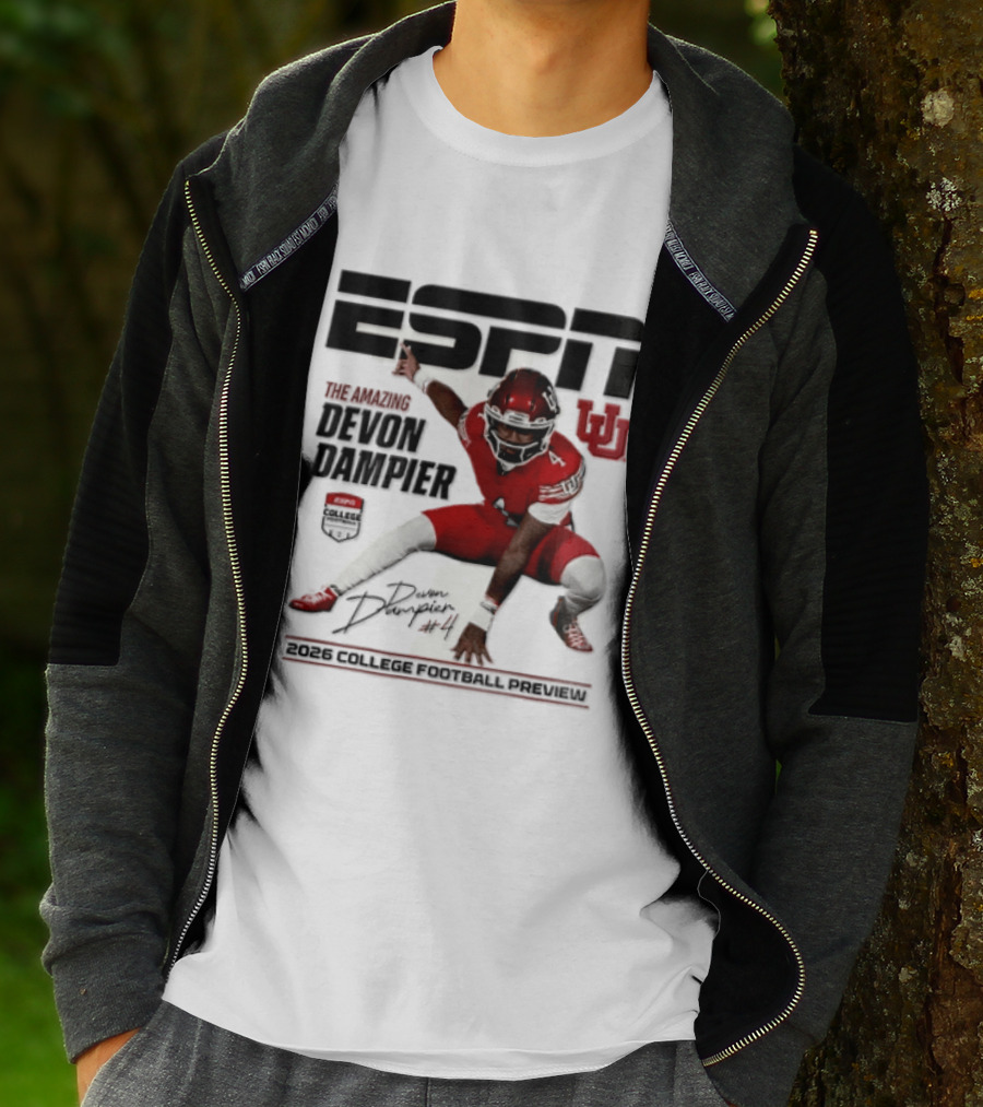 ESPN College Football 2026 Preview Devon Dampier Utah Utes T-Shirt