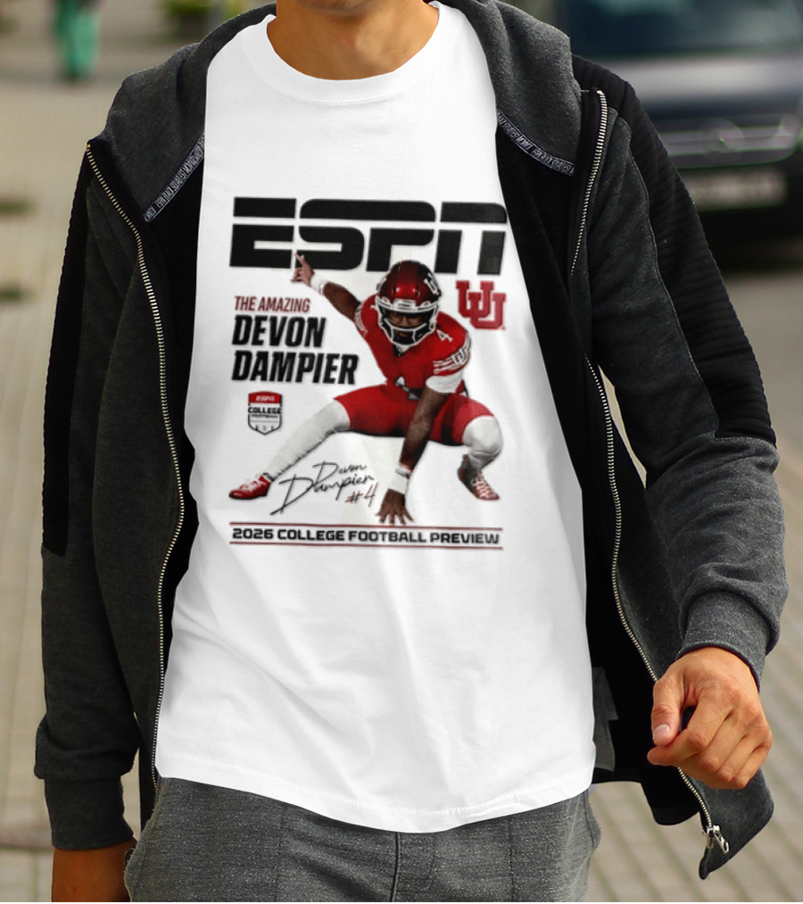 ESPN College Football 2026 Preview Devon Dampier Utah Utes T-Shirt