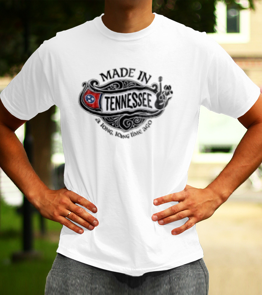 Made In Tennessee A Long Long Time Ago State Flag Guitar T-Shirt