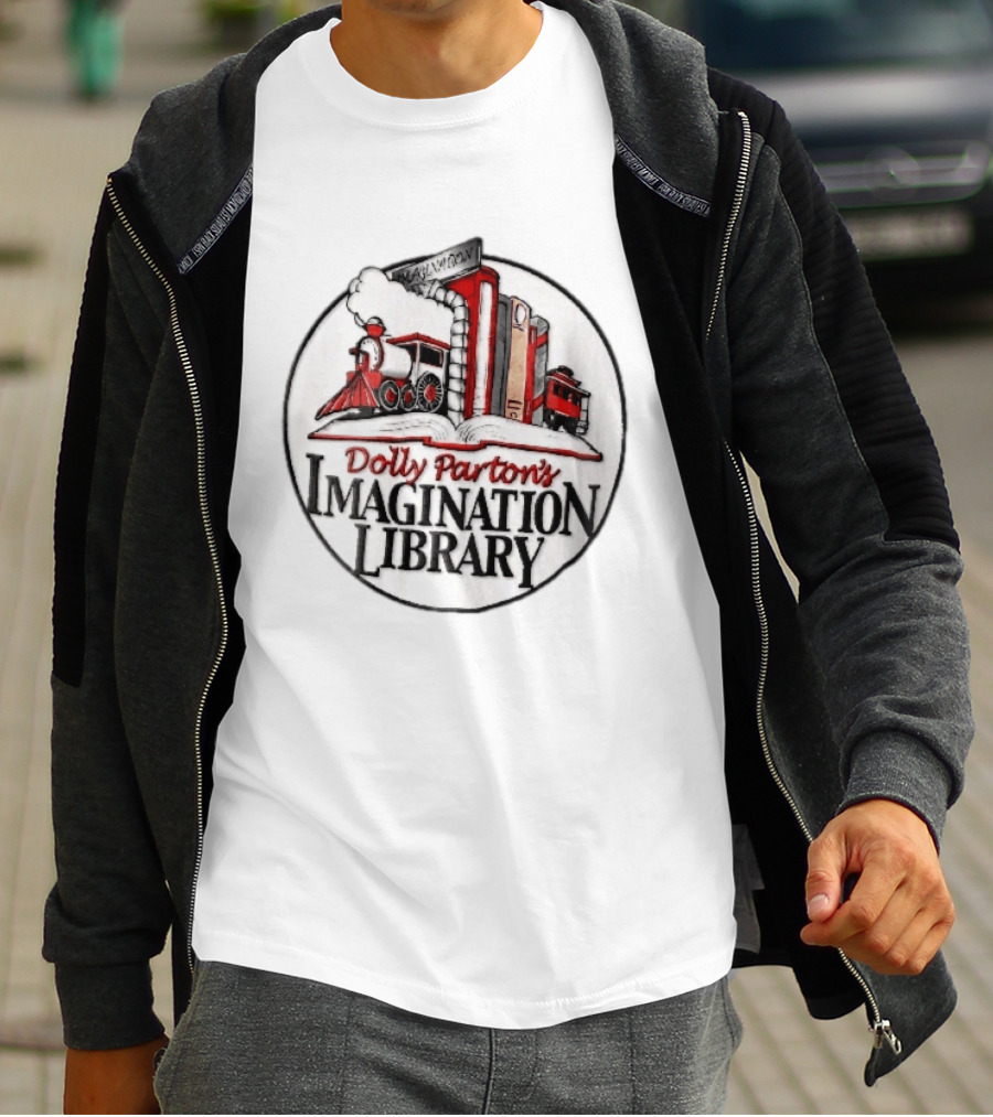 Dolly Parton's Imagination Library Steam Train And Books Oval T-Shirt