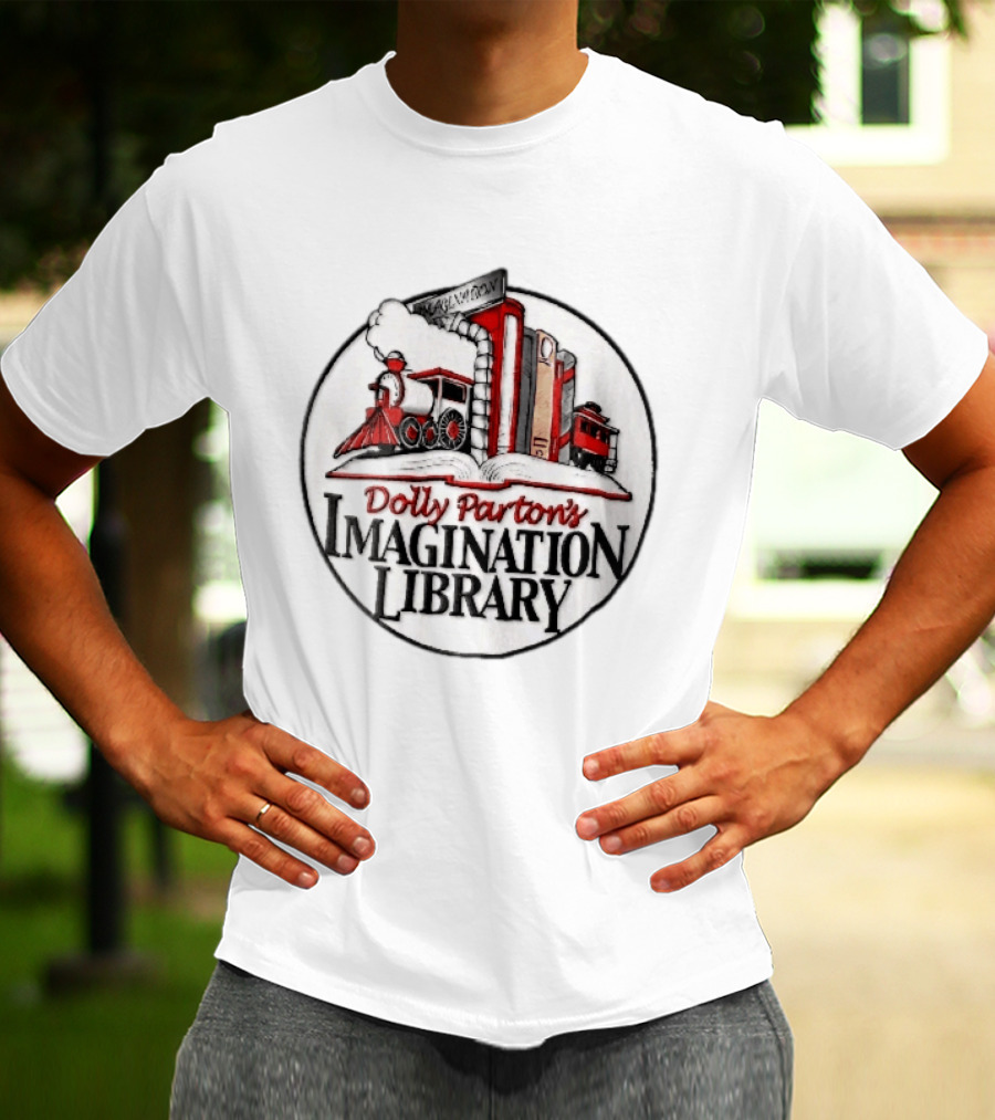 Dolly Parton's Imagination Library Steam Train And Books Oval T-Shirt