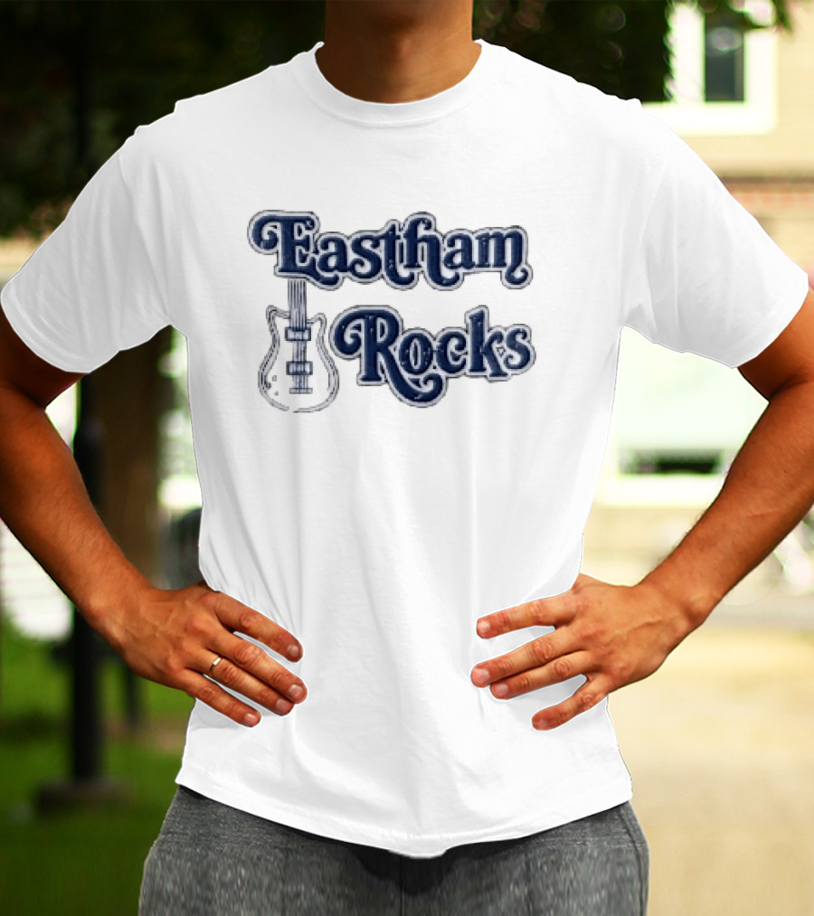 Eastham Rocks Distressed Electric Guitar Music T-Shirt