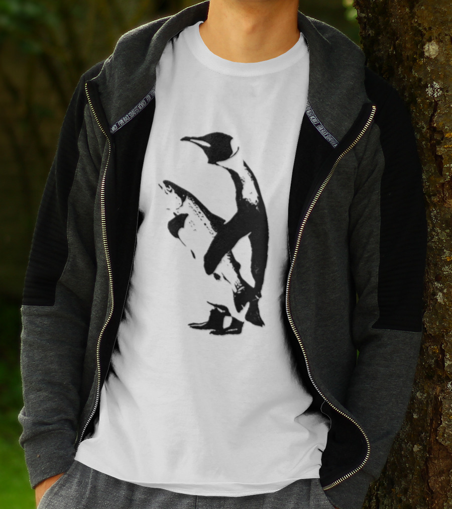 Penguin Holding A Fish T-Shirt