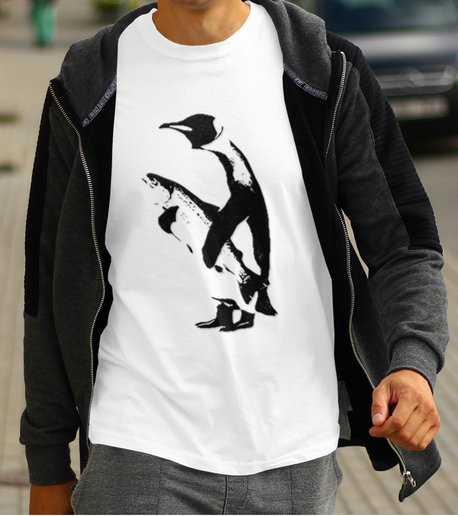 Penguin Holding A Fish T-Shirt