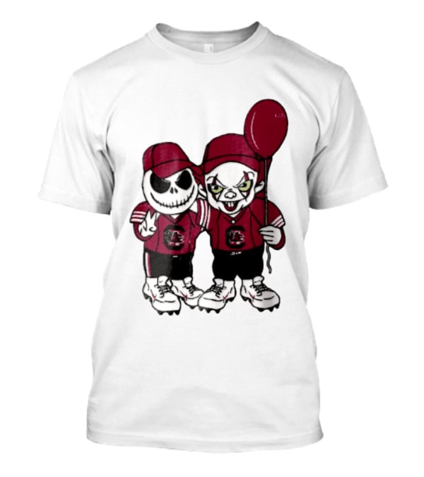 South Carolina Gamecocks NCAA Jack Skellington Pennywise Red Balloon Cartoon T-Shirt