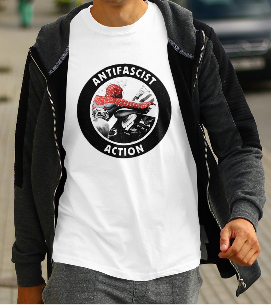 Spider Punk Hobie Brown Spider Man Antifascist Action Good Night White Pride Anti Fascist T-Shirt