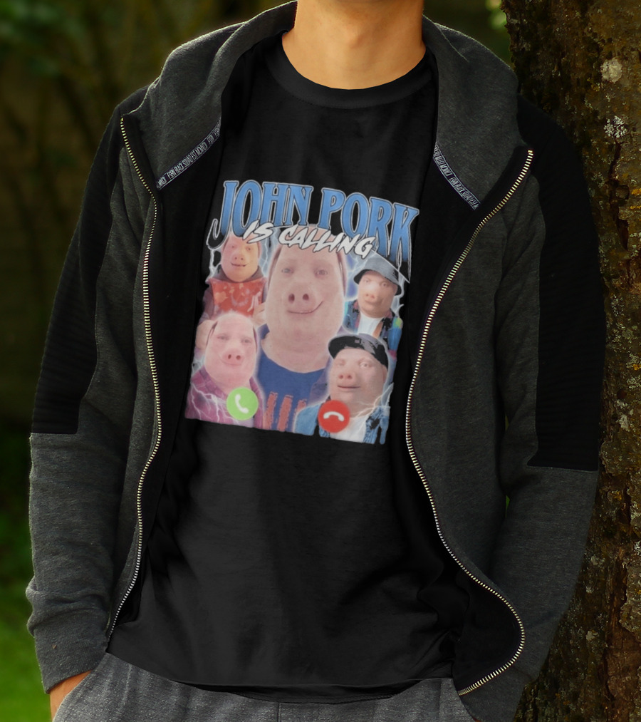 John Pork Is Calling Meme Pig Characters T-Shirt