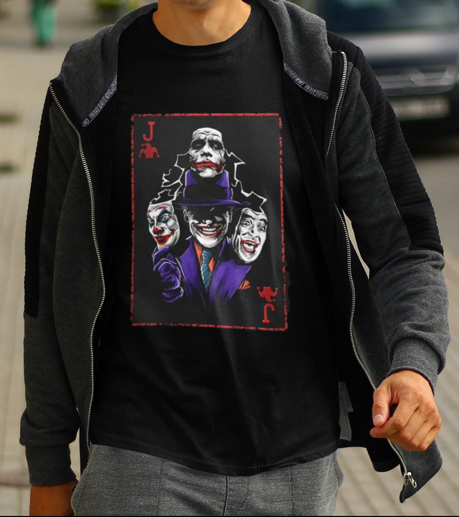 Joker Card Faces DC Comics Batman Joker Playing Card T-Shirt