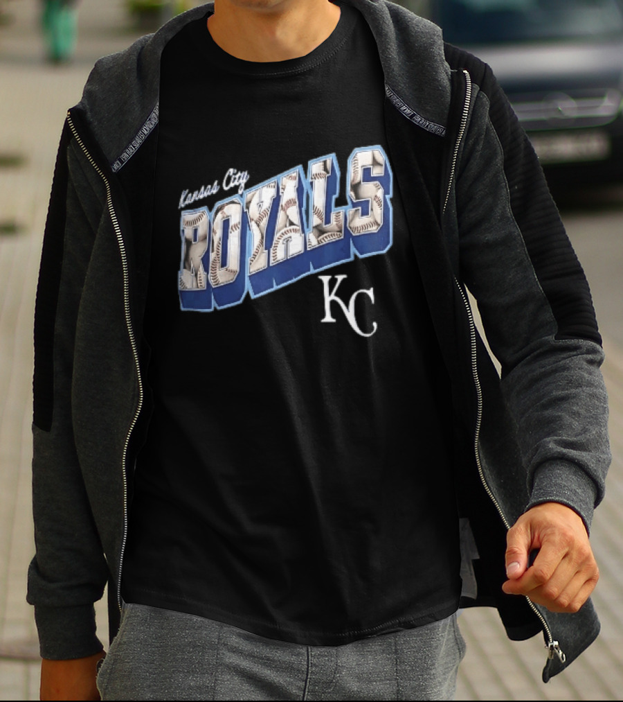 Kansas City Royals Baseball 3D Block KC T-Shirt