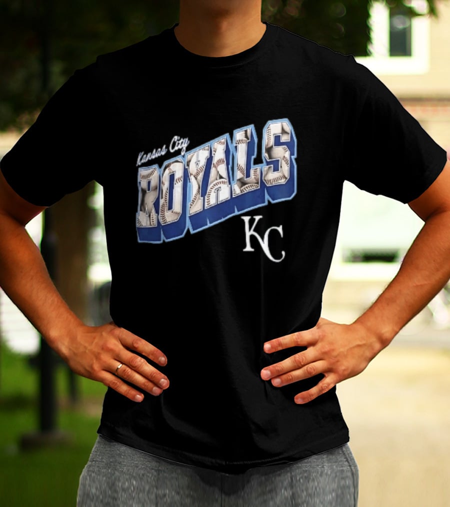 Kansas City Royals Baseball 3D Block KC T-Shirt