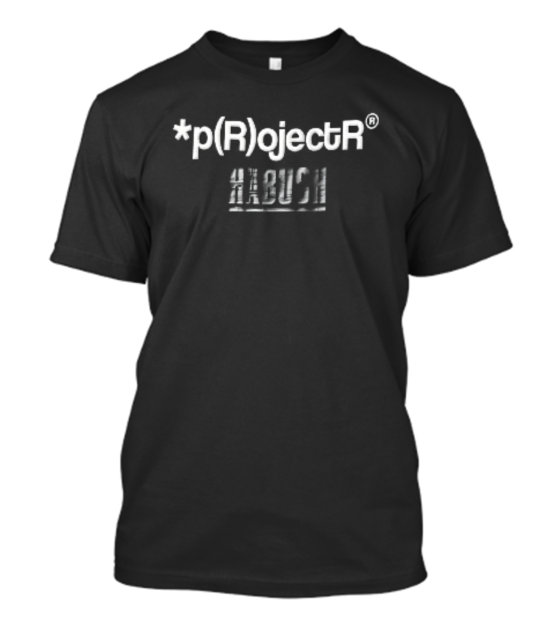 Projectr Habush White Cracked Block Font Black Distressed T-Shirt