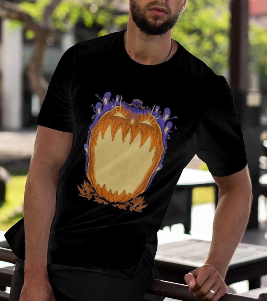 Pumpkin Ghost Haunted House Halloween Spooky Jack O' Lantern T-Shirt