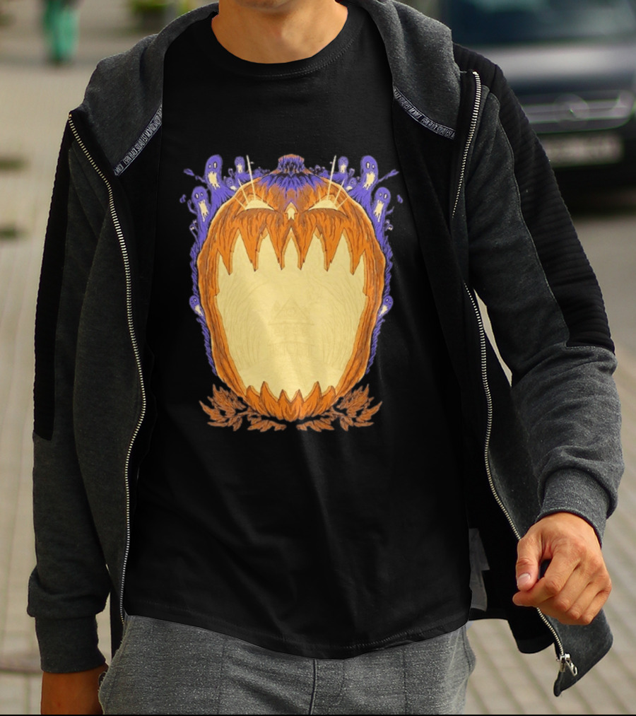 Pumpkin Ghost Haunted House Halloween Spooky Jack O' Lantern T-Shirt