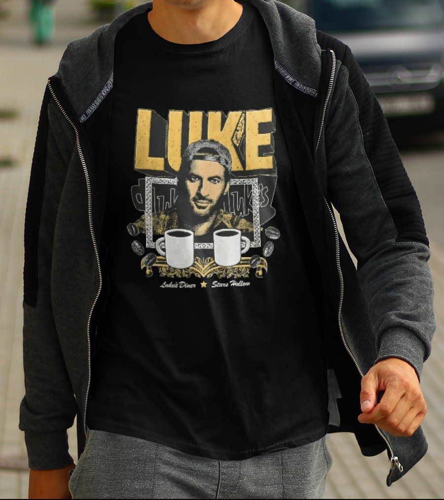 Luke's Diner Stars Hollow Backward Cap Coffee S Halftone Bootleg T-Shirt