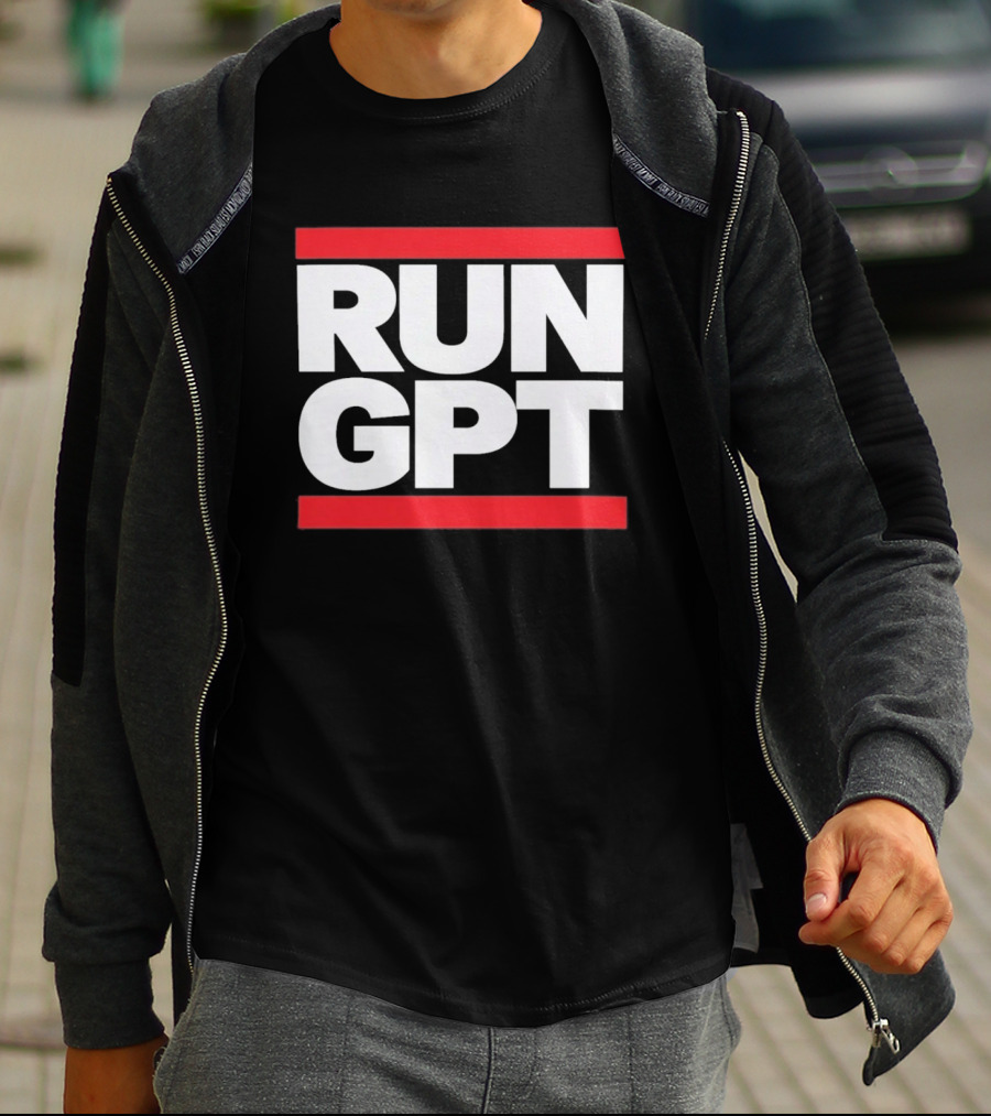 RUN GPT Bold Red White T-Shirt