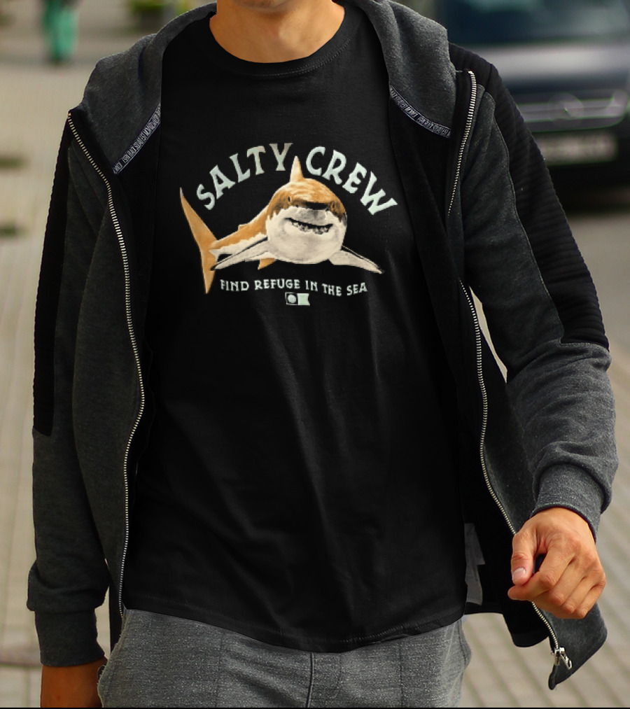 Salty Crew Find Refuge In The Sea Great White Shark T-Shirt