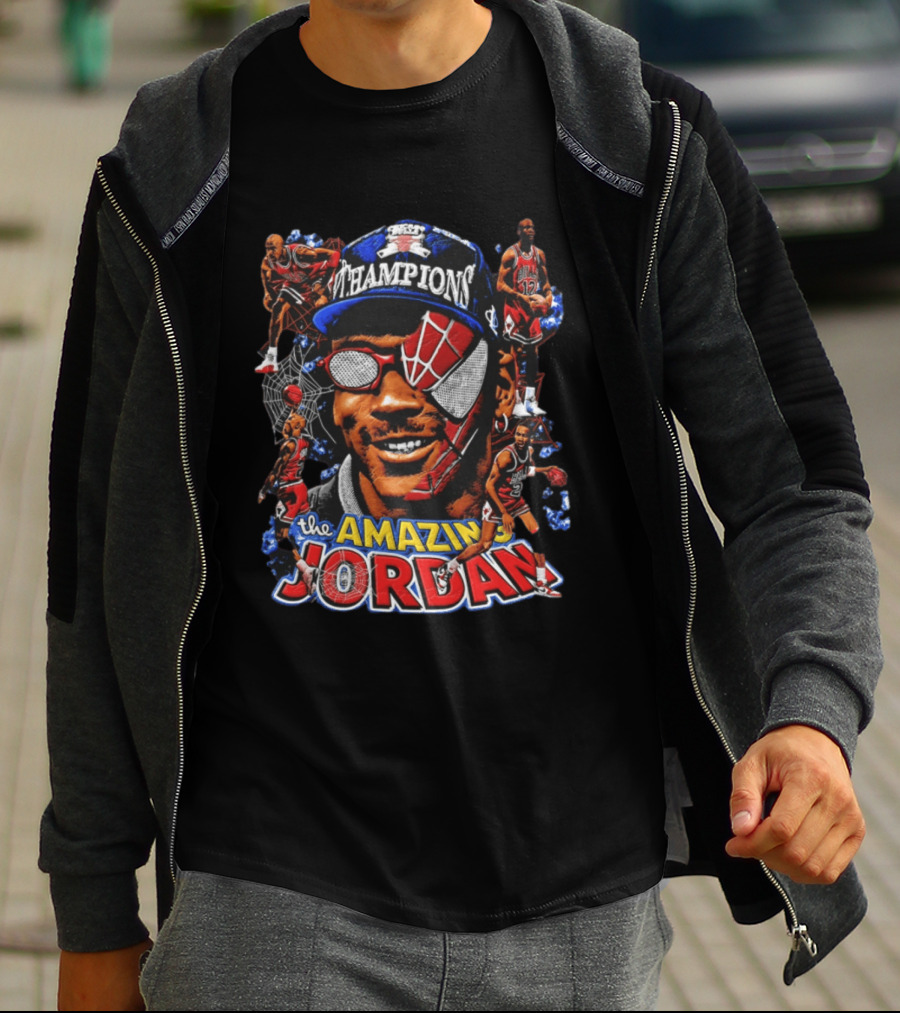 The Amazing Jordan Champions Spider Man Chicago Bulls T-Shirt