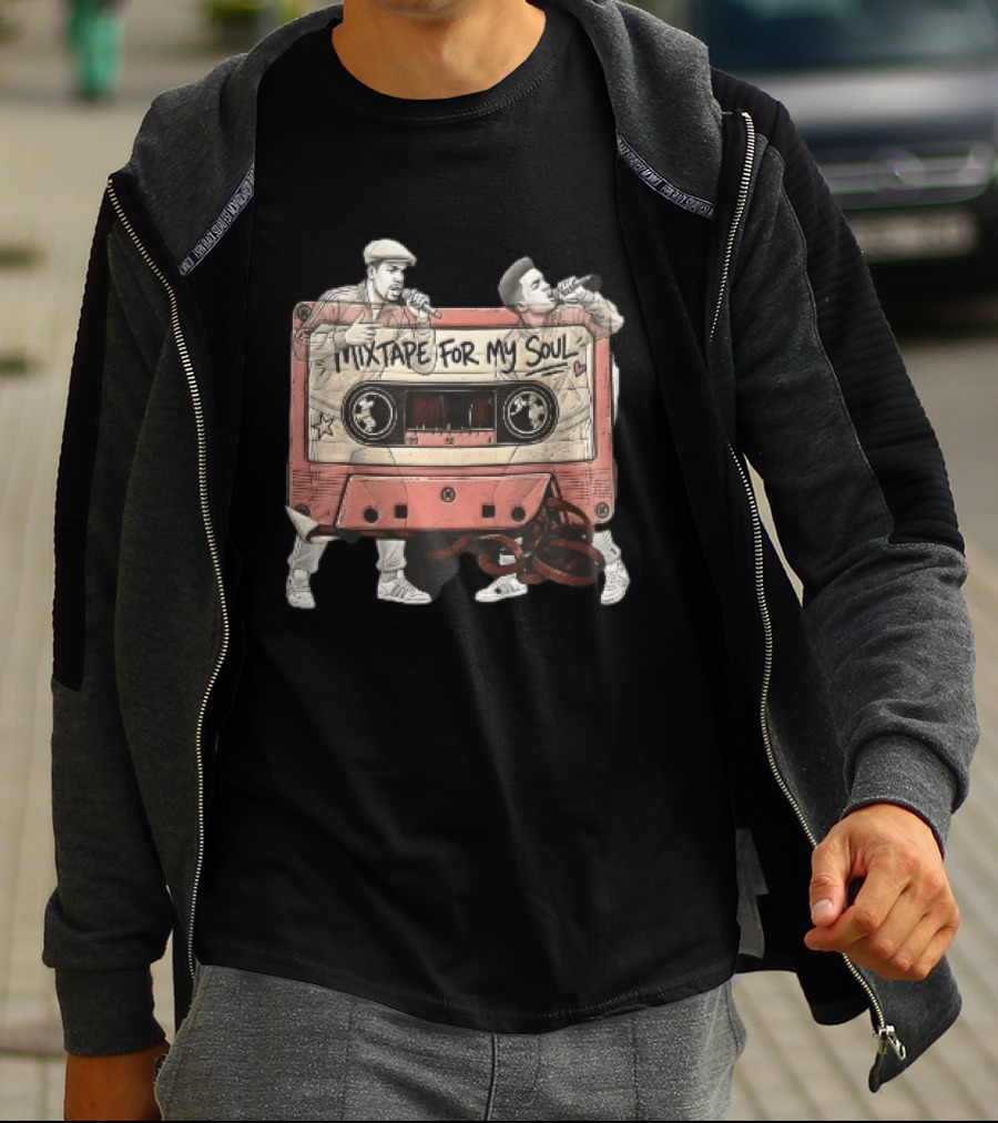 Mixtape For My Soul Two MCs Microphones Tracksuits Cassette Tape T-Shirt