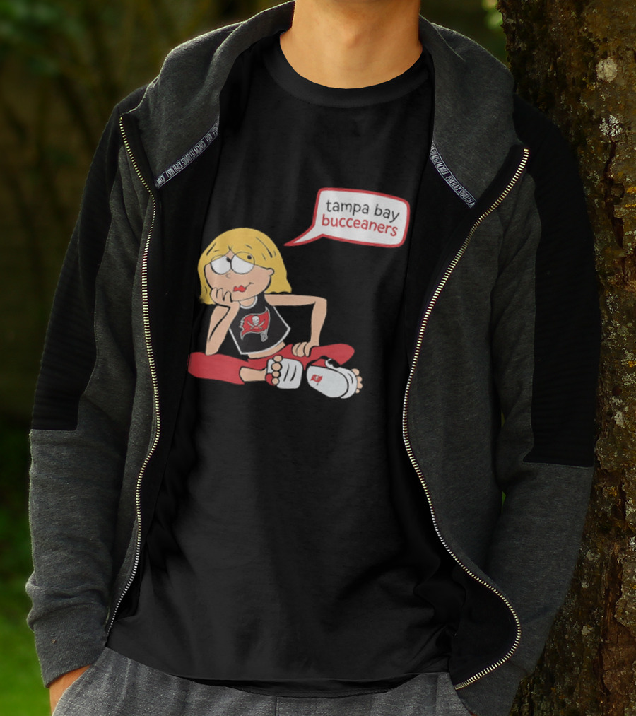 Tampa Bay Buccaneers Cartoon Blonde Girl Speech Bubble Red Pants T-Shirt