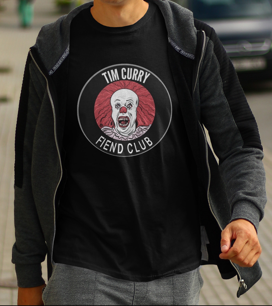 Tim Curry Pennywise Horror Fiend Club Round T-Shirt