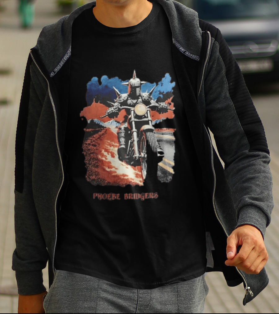 Phoebe Bridgers Spiked Knight Armor Motorcycle Road Bootleg T-Shirt