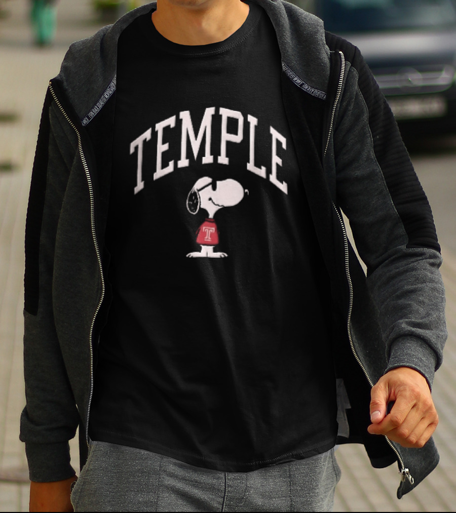 Temple Owls NCAA Snoopy Sunglasses Red T-Shirt