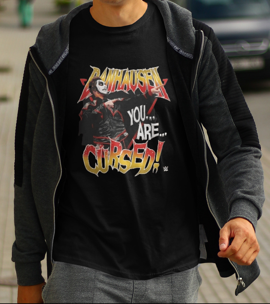 Danhausen Wrestler You Are Cursed Face Paint Pointing Finger WWE T-Shirt
