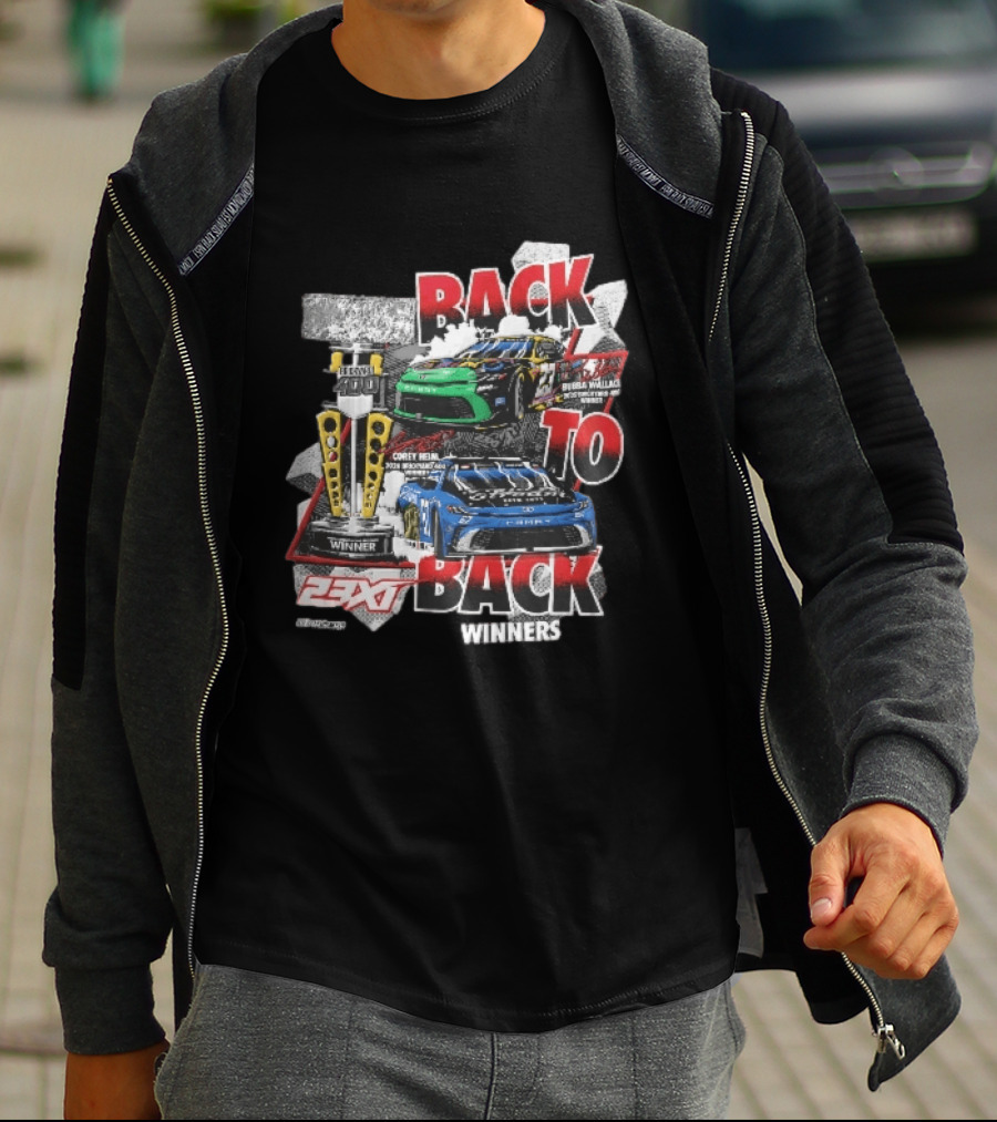 23XI NASCAR Back To Back Winners Bubba Wallace Corey Heim Brickyard 400 Race Cars Trophy 2025 2026 T-Shirt