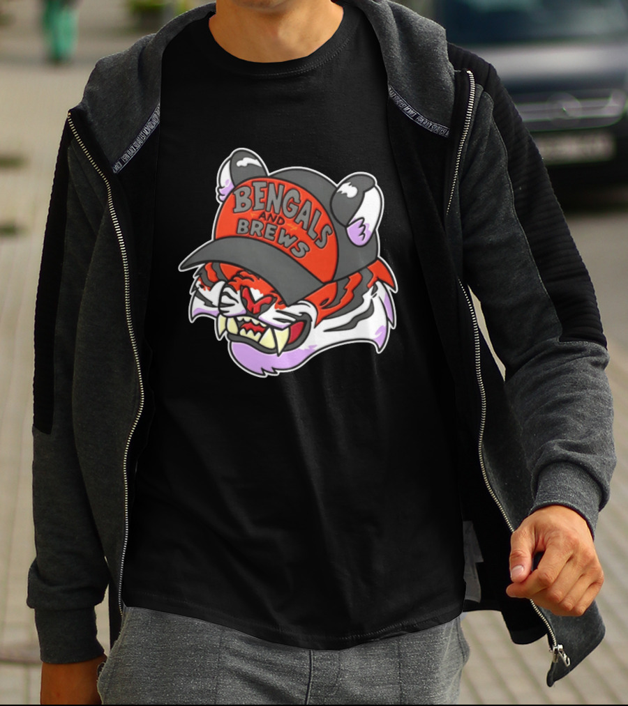 Bengals And Brews Cincinnati Tiger Fan Gear T-Shirt