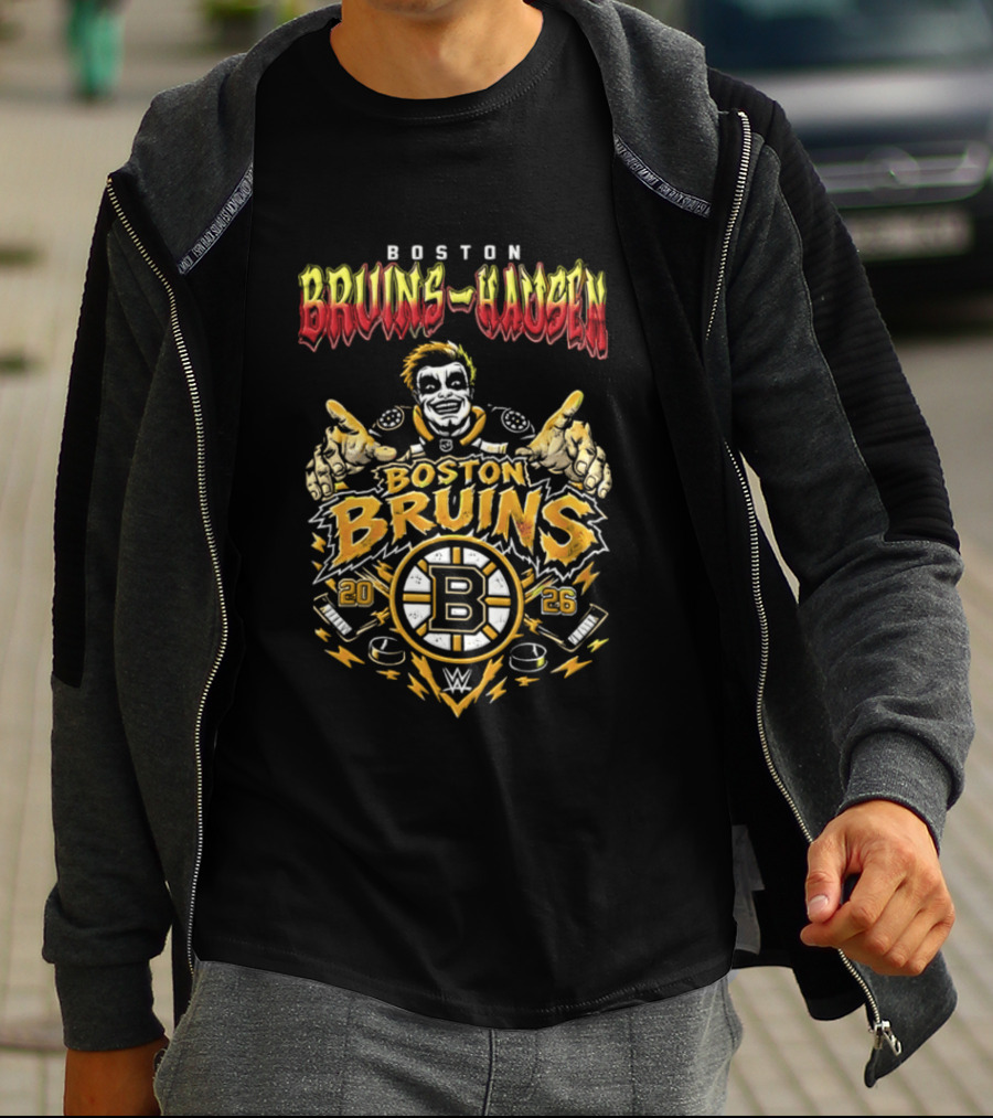 Boston Bruins Danhausen WWE 2026 Collaboration T-Shirt