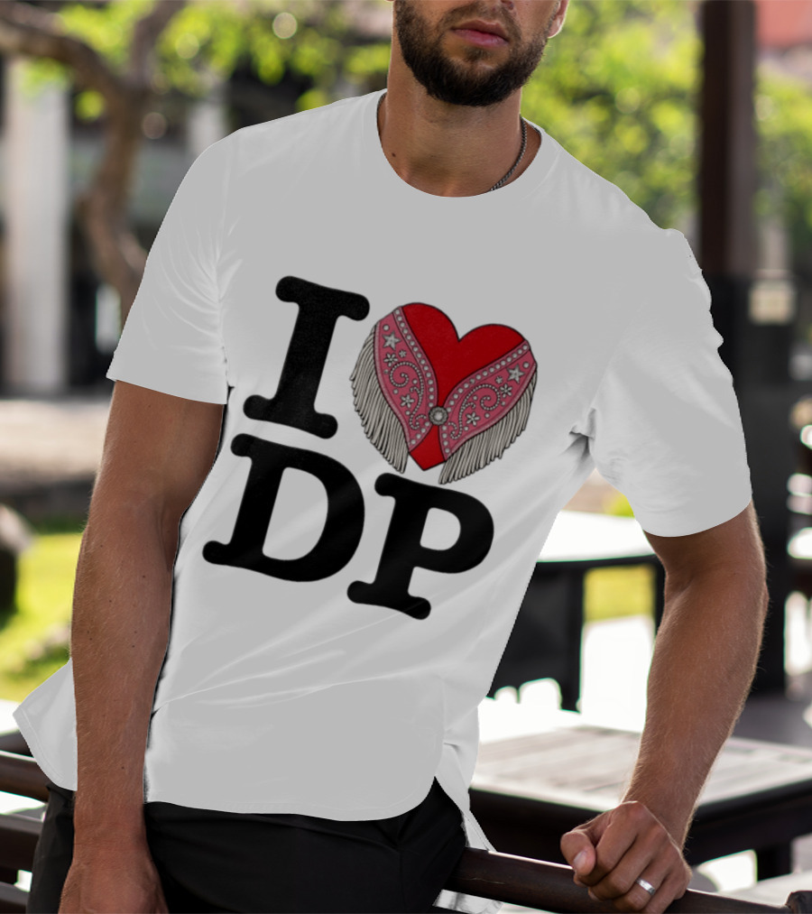 I Love DP Dolly Parton Heart Fringe Western T-Shirt