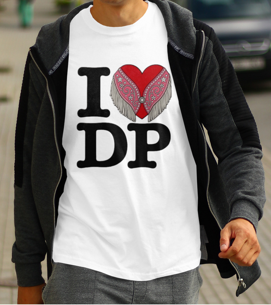 I Love DP Dolly Parton Heart Fringe Western T-Shirt