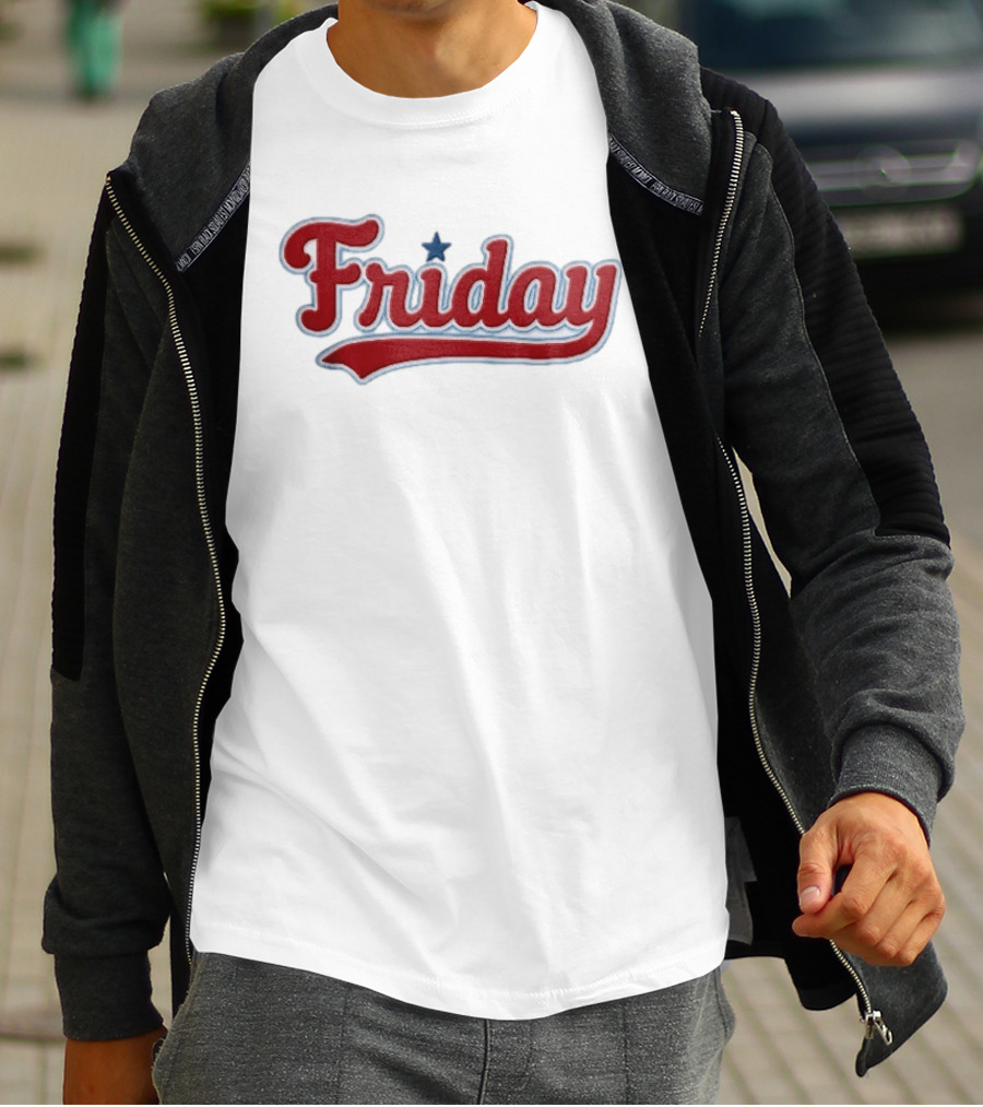 Philadelphia Phillies Friday Red Patriotic Baseball Star T-Shirt